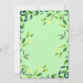 緑豊かなゼブラ |サファリテーマ緑の赤ちゃんシャワー 招待状 (裏面)