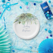 緑豊かなダスティブルー結婚の ペーパープレート (パーティー)