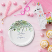 緑豊かなダスティブルー結婚の ペーパープレート (パーティー)