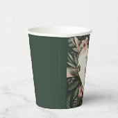 緑豊かなダークグリーンと赤面ピンク結婚フローラ 紙コップ (右)
