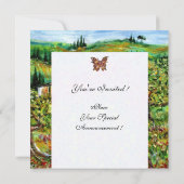 緑豊かなトスカーナの風景に佇む古きファームハウス　ラスティック 招待状 (裏面)