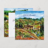 緑豊かなトスカーナの風景に佇む古きファームハウス　素朴な佇まい 招待状 (正面/裏面)