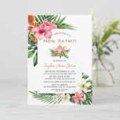 緑豊かなトロピカルガーデンフラワーズブライダルティーパーティー 招待状 (スタンド正面)