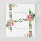 緑豊かなトロピカルガーデン結婚フラワーズ プレイスカード (外部開封)