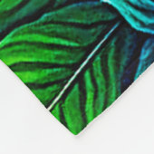 緑豊かなトロピカルジャングルオアシスデザイン フリースブランケット (角)