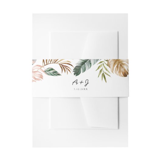 緑豊かなトロピカルベリーバンド – ポートレート2インチx 11.5インチ 招待状ベリーバンド (正面例)