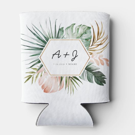 緑豊かなトロピッ結婚クスのクーラーボックスコージー 缶クーラー (裏面)