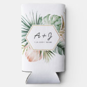 緑豊かなトロピッ結婚クスのスリムなクーラーボックスコージー スリム缶クーラー (裏面)