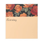 緑豊かなバラ模様 ノートパッド (正面)