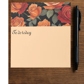 緑豊かなバラ模様 ノートパッド