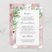 緑豊かなバラ金ゴールド結婚の情報 エンクロージャーカード (正面/裏面)