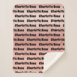 緑豊かなパーソナライズされたベビー名 シェルパブランケット