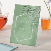 緑豊かなパームリーフカード&ギフトモスグリーンID956 台座サイン (インサイチュ)