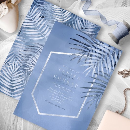 緑豊かなパーム結婚リーフのウィンザーブルーID956