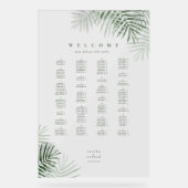 緑豊かなパーム結婚リーフのシーティングモスグリーン/重量ID956 アクリルサイン (正面)