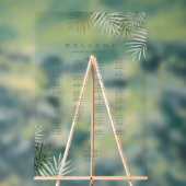 緑豊かなパーム結婚リーフのシーティングモスグリーン/重量ID956 アクリルサイン (ニュートラル)