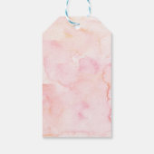 緑豊かなピンクと金ゴールド水彩フローラ ギフトタグ (裏面)