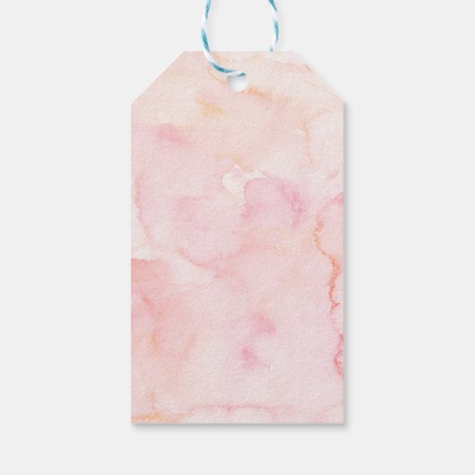 緑豊かなピンクと金ゴールド水彩フローラ ギフトタグ (裏面)