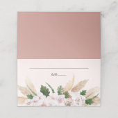 緑豊かなピンクと金ゴールド水彩フローラ プレイスカード (外部開封)