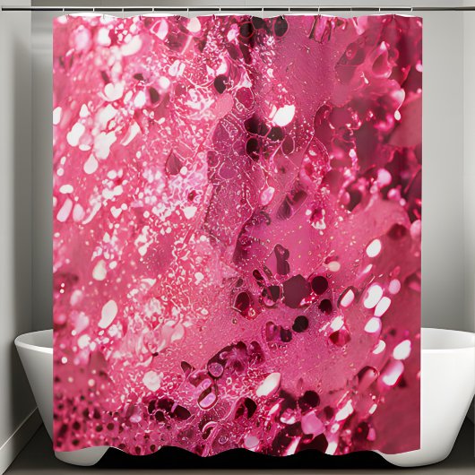 緑豊かなピンクのシークインシャワーカーテン シャワーカーテン