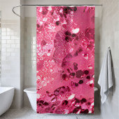 緑豊かなピンクのシークインシャワーカーテン シャワーカーテン
