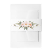 緑豊かなピンク牡丹の水彩フローラ 招待状ベリーバンド (正面例)