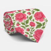 緑豊かなピンク牡丹フローラ ネクタイ (ロール)