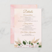 緑豊かなピンク金ゴールド水彩フローラ宿泊施設 エンクロージャーカード (正面/裏面)