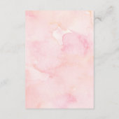 緑豊かなピンク金ゴールド水彩フローラ宿泊施設 エンクロージャーカード (裏面)