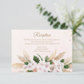 緑豊かなピンク金ゴールド水彩フローラ披露宴カード 招待状 (スタンド正面)