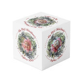 緑豊かなフォトキューブを持つクリスマスリース フォトキューブ (裏面アングル)