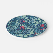 緑豊かなフラミンゴジャングルパターン ペーパープレート (アングル)