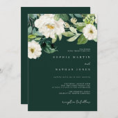 緑豊かなフローラウォーターカラーグリーン結婚式招待状 招待状 (正面/裏面)