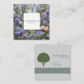 緑豊かなフローラガーデンワイルドフラワー開花 スクエア名刺 (正面/裏面)