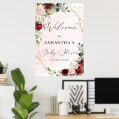 緑豊かなフローラ金ゴールド赤ちゃんシャワー歓迎サイン ポスター (ホームオフィス)