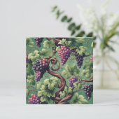 緑豊かなブドウ園の至福:ブドウの木のタペストリー 招待状 (スタンド正面)