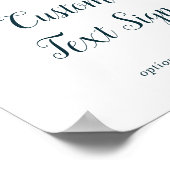 緑豊かなブライダルシャワーのカスタムテキストサイン ポスター (角)