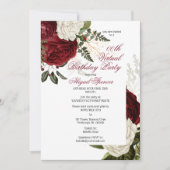 緑豊かなブルゴーニュフローラバーチャル誕生日パーティー 招待状 (正面)