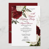 緑豊かなブルゴーニュフローラバーチャル誕生日パーティー 招待状 (正面/裏面)