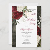 緑豊かなブルゴーニュフローラ大人の誕生日パーティー 招待状 (正面)