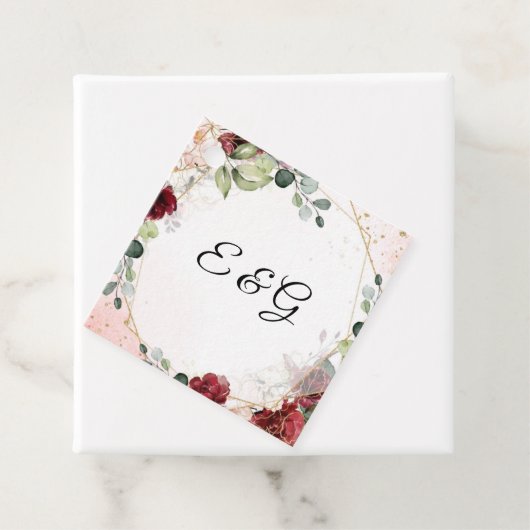 緑豊かなブルゴーニュフローラ金ゴールドフレーム結婚ボーホー フェイバータグ (インサイチュ)