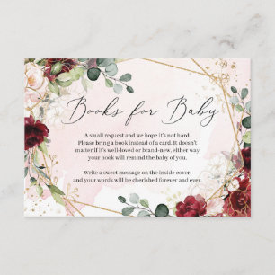 緑豊かなブルゴーニュフローラ金ゴールド幾何学図書ベビー エンクロージャーカード