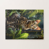 緑豊かなベンガル猫。 ジグソーパズル (横)