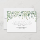  緑豊かなボタニカルユーカリ ウェディング サンクスカード サンキューカード (裏面)