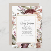 緑豊かなボホバラ、ダリアとワイルドフラワー 招待状 (正面/裏面)