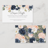 緑豊かなマグノリアの花の濃紺のピンクのおむつのラッフル エンクロージャーカード (正面/裏面)