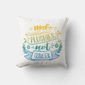 緑豊かなメーカーのための黄色の青のグラデーション平和引用文 クッション (正面)