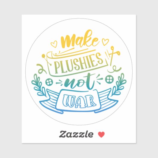 緑豊かなメーカーのための黄色の青のグラデーション平和引用文 シール (シート)