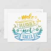 緑豊かなメーカーのための黄色の青のグラデーション平和引用文 ポストカード (正面/裏面)