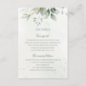 緑豊かなユーカリゴールドリーフエレガントウェディング エンクロージャーカード (正面)